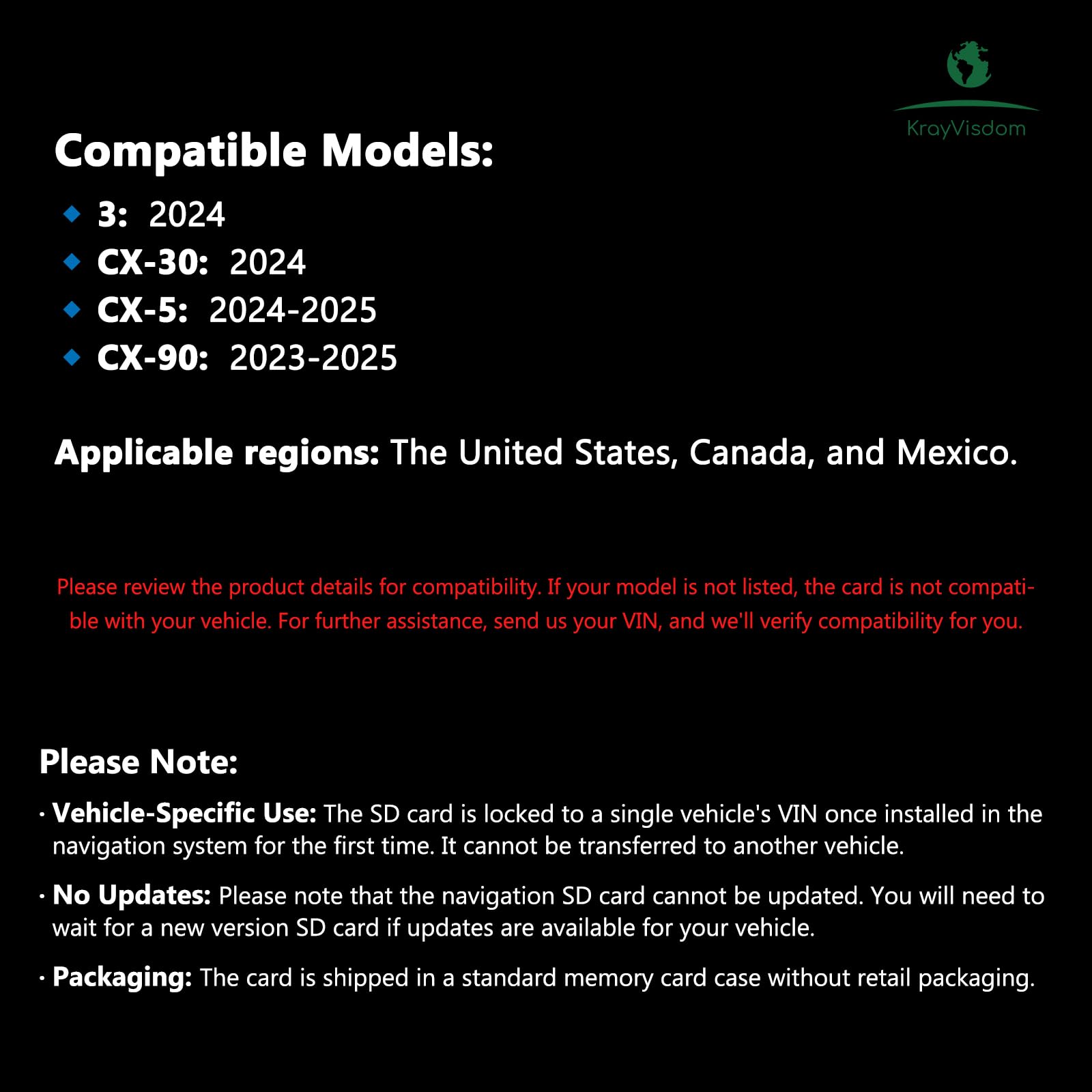 Updated Navigation Sd Card | Gps Map Card Compatible With Cx 5(2024 2025), Cx 30/3(2024), Cx 90(2023 2025) | Usa/Can/Mex Maps